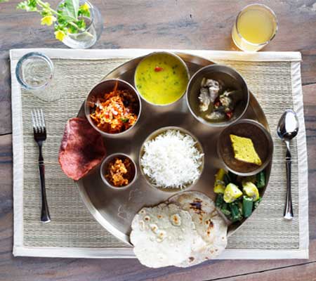 Varadhi Thali from Vidarbha region at Waghoba Eco Lodge